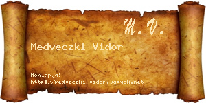Medveczki Vidor névjegykártya